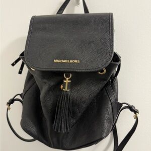 Michael Kors Black Leather Backpack